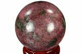 Polished Rhodonite Sphere - India #116178-1